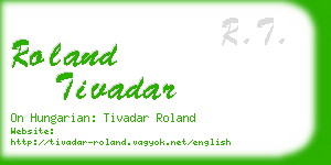 roland tivadar business card